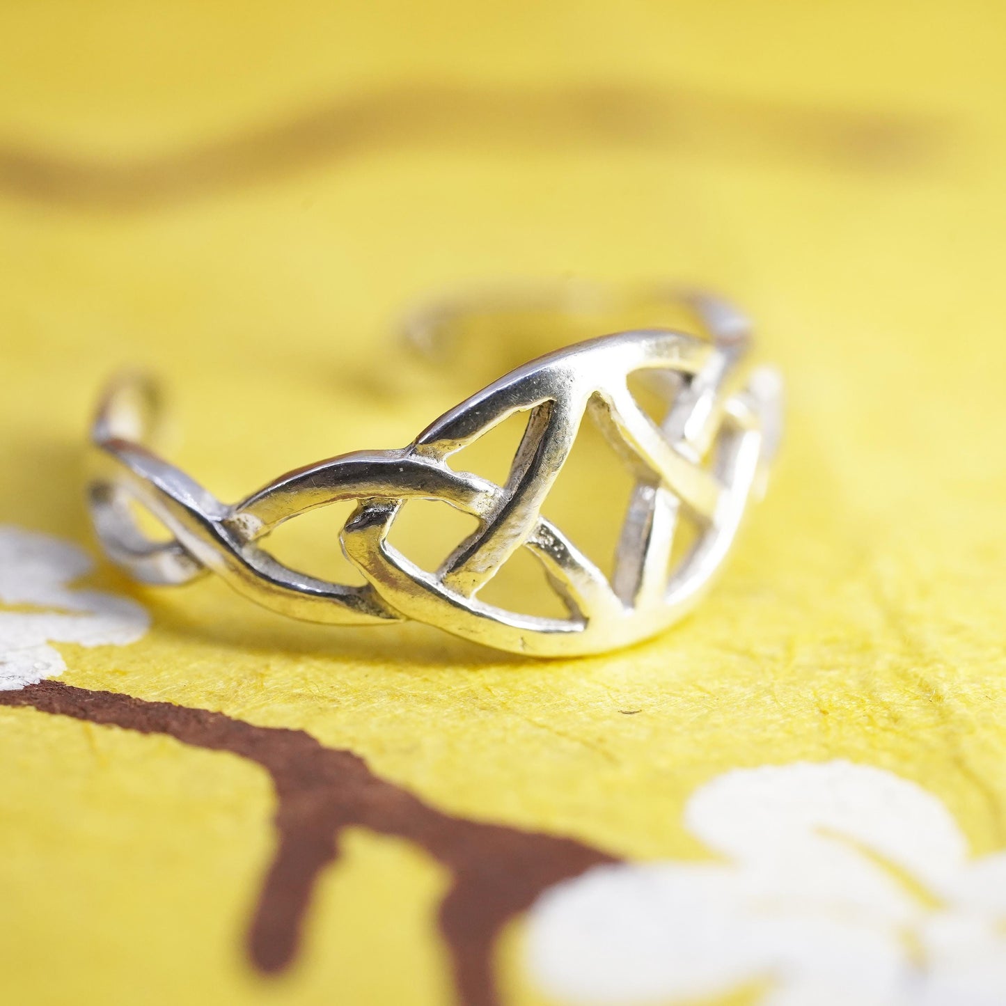 Size 3.5, vintage Sterling silver handmade Celtic knot ring, 925 band