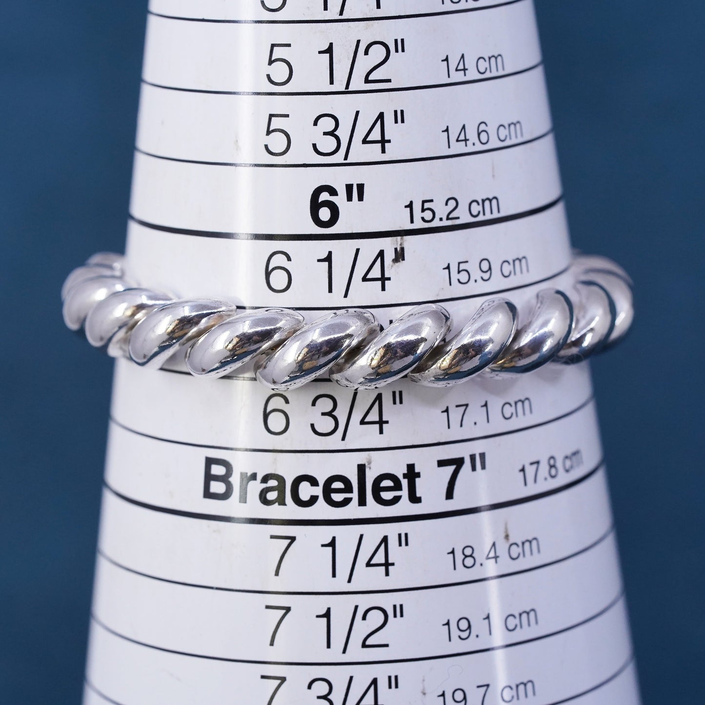 6.5", 11mm, vintage Sterling silver men's bracelet, 925 San Marco chain