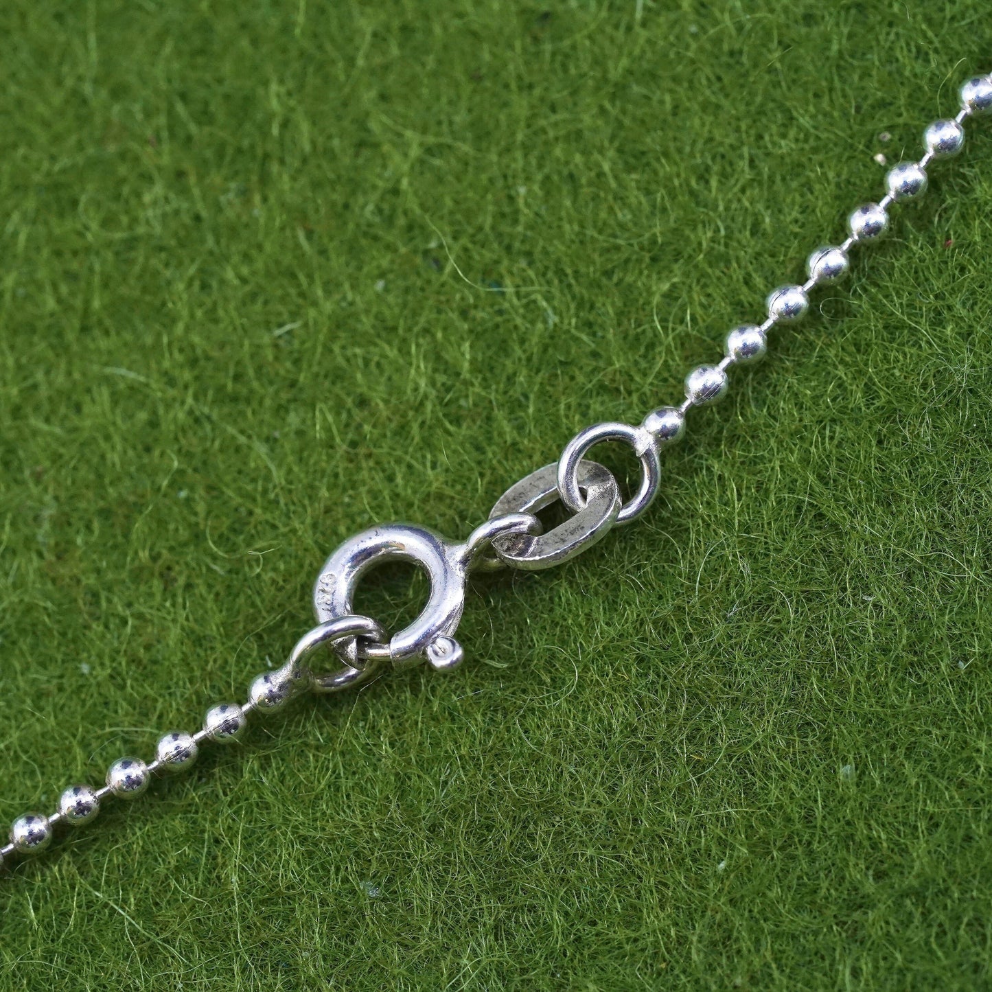 18”, Vintage Italian sterling silver beads chain, 925 necklace