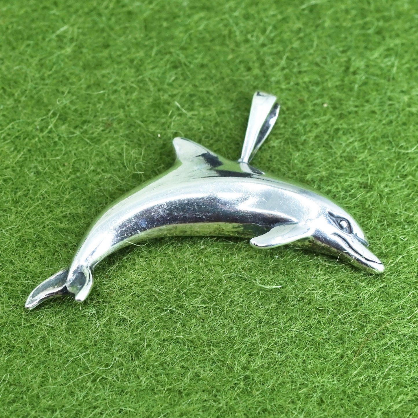Vintage Kabana sterling silver handmade pendant, 925 Dolphins