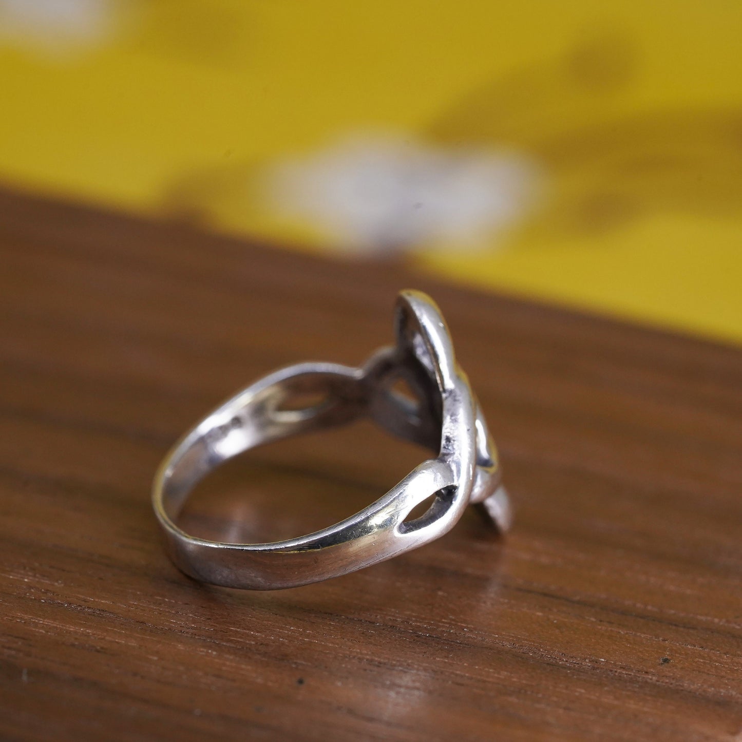 Size 4.75, vintage Sterling silver handmade wired ring, 925 Irish band