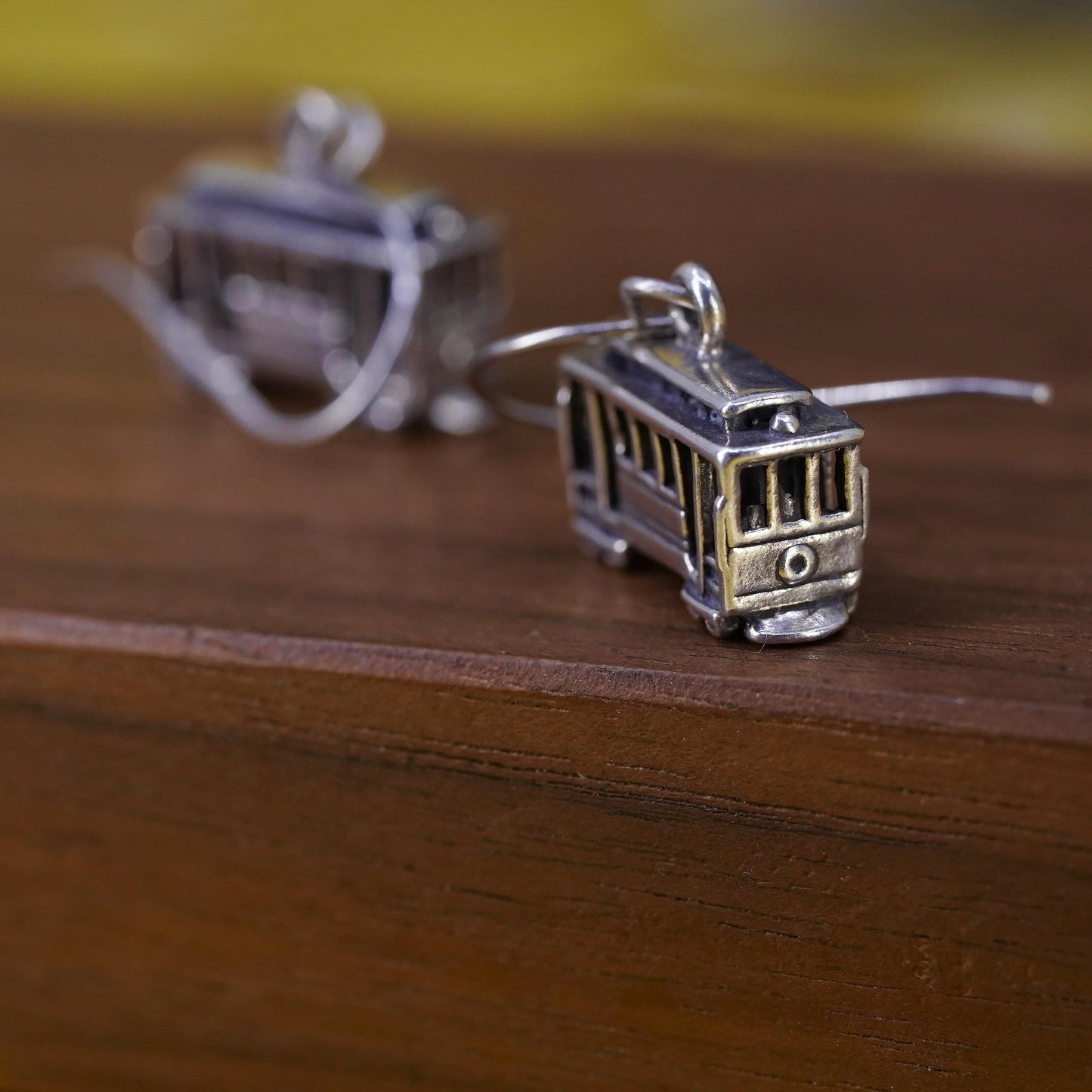 Sterling 925 Silver Cable Car Earrings | Tram Trolley charms | Travel Lover