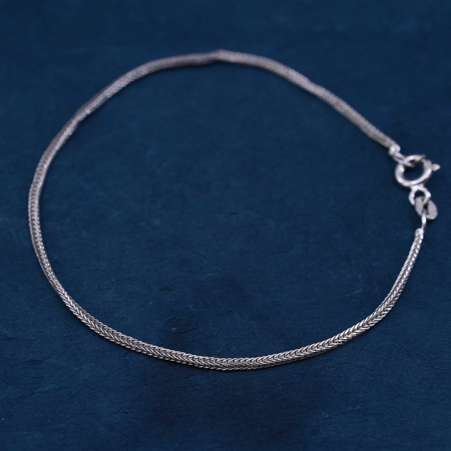 7.5”, vintage Italian Sterling silver bracelet, 925 silver twisted snake chain