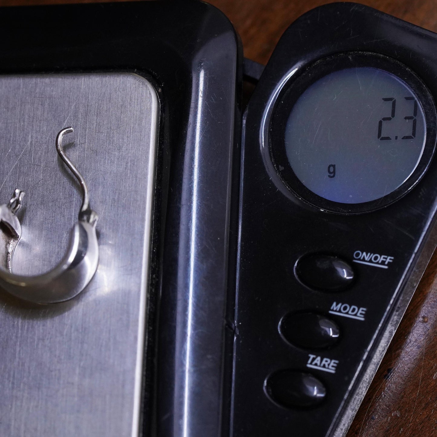 0.5”, Vintage sterling silver single earring, 925 huggie hoop