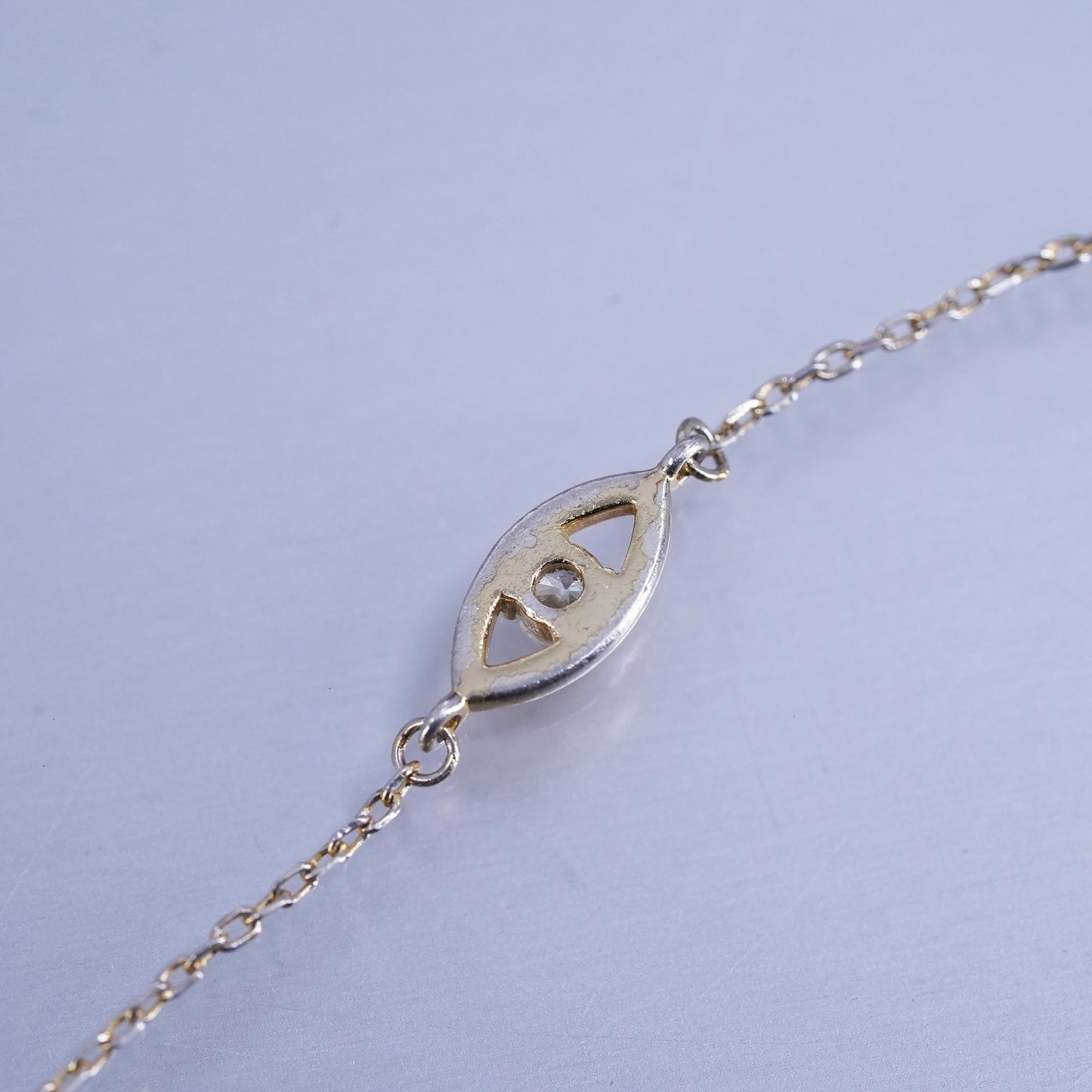 8+1”, Sugerfix vermeil gold Sterling 925 silver bracelet, anklet evil eye charm