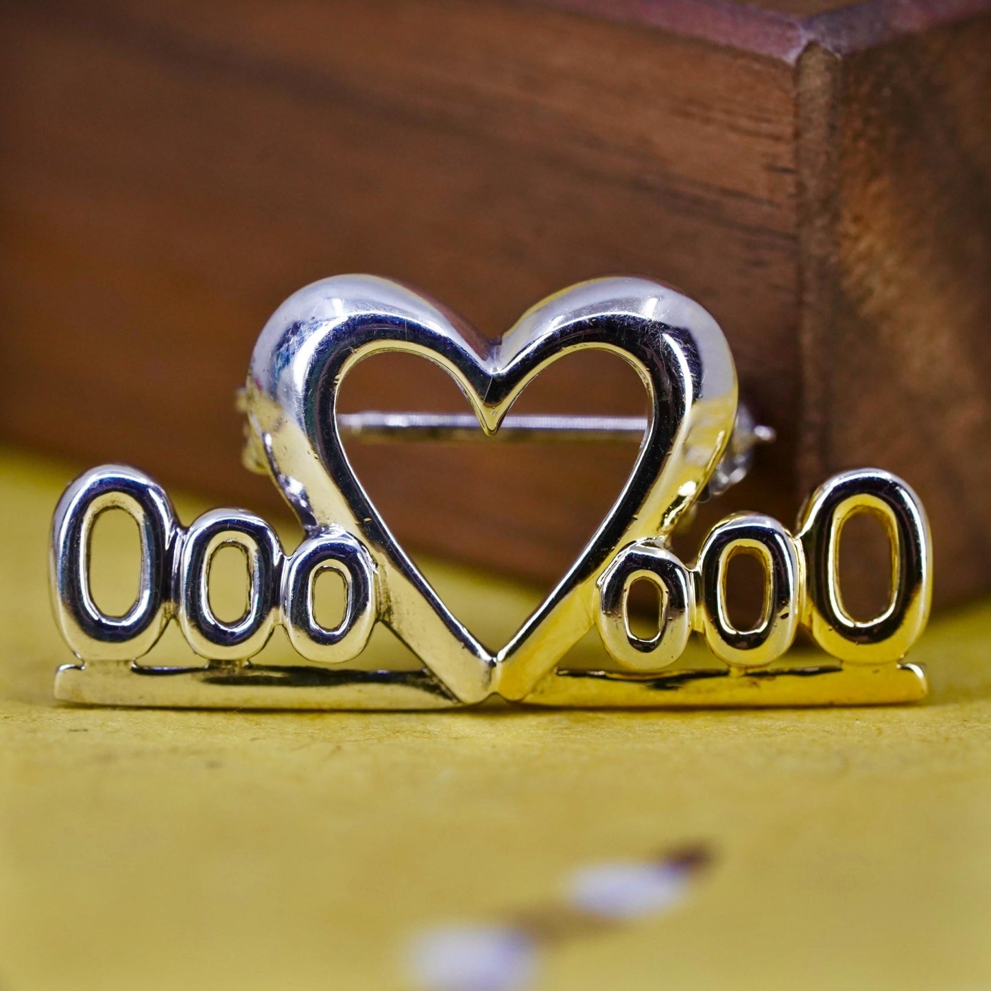 Vintage handmade sterling 925 silver heart brooch