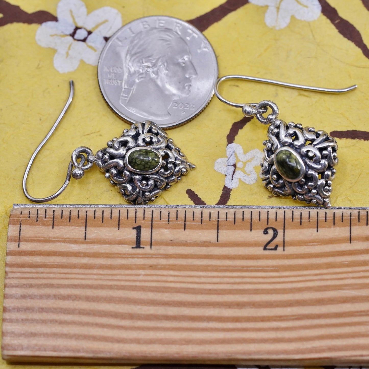 Southwestern Barse Sterling 925 silver handmade filigree earrings w/ turquoise