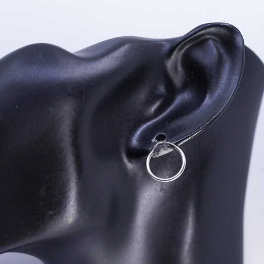 0.5”, vintage Sterling silver handmade earrings, 925 hoops