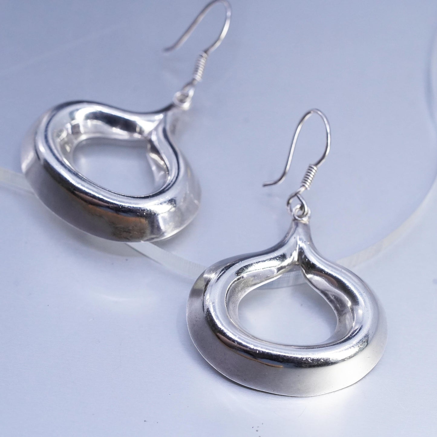 Vintage Mexican Sterling 925 silver handmade teardrop earrings