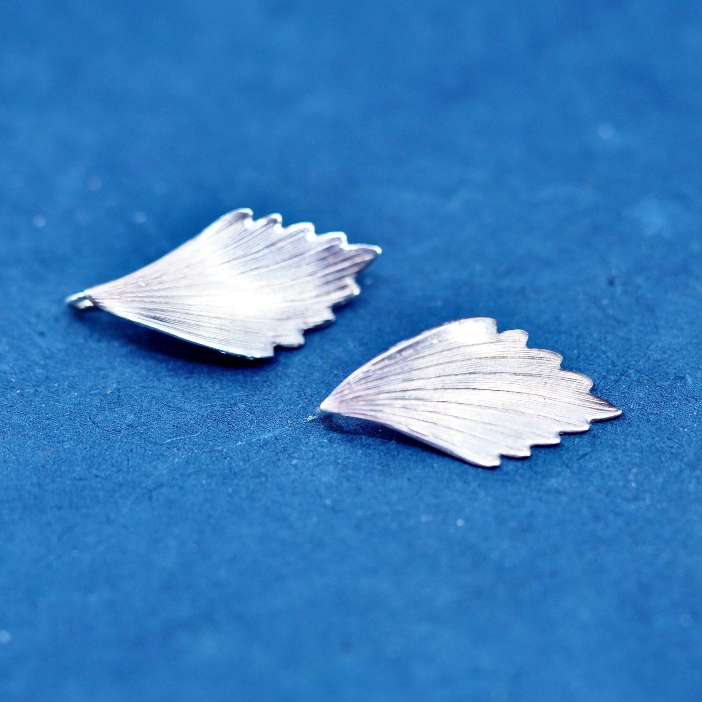 Native American southwestern sterling silver earrings, 925 feather drops