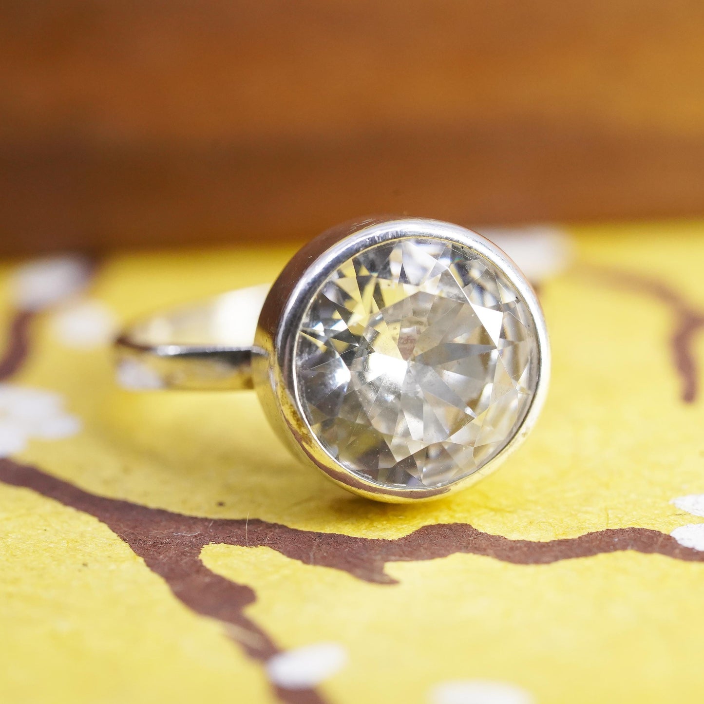 Size 9, Silpada Sterling 925 Silver Cubic Zirconia Center Stack Ring