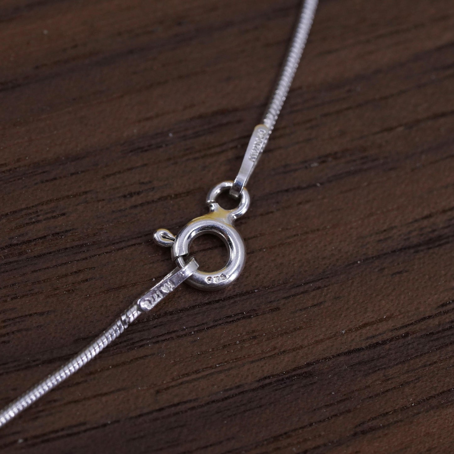 24”, 1mm, vintage sterling silver snake chain, textured 925 necklace