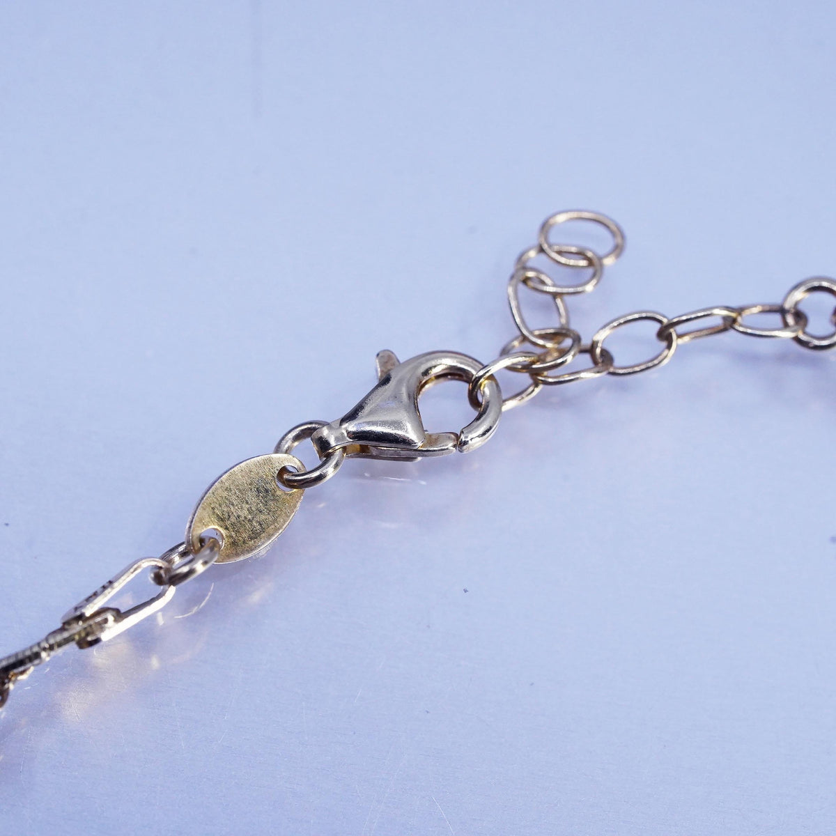 7", Dyadema Vermeil Gold Sterling Silver Bracelet, Double Strands 925 Chains