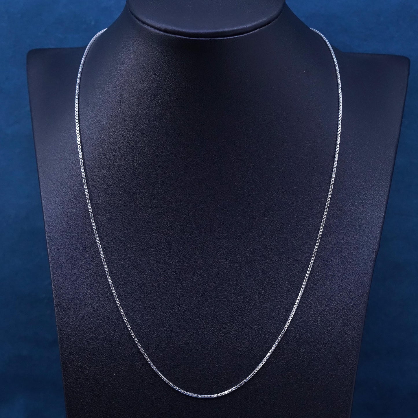 20”, 1mm, vintage Sterling silver necklace, twisted 925 box chain
