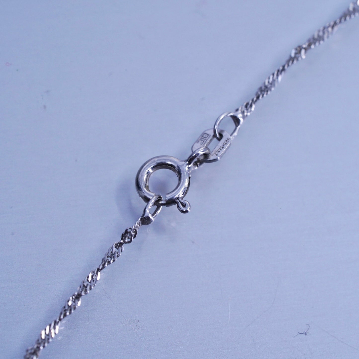 18” 1mm, vintage Italian Sterling 925 silver twisted curb chain necklace
