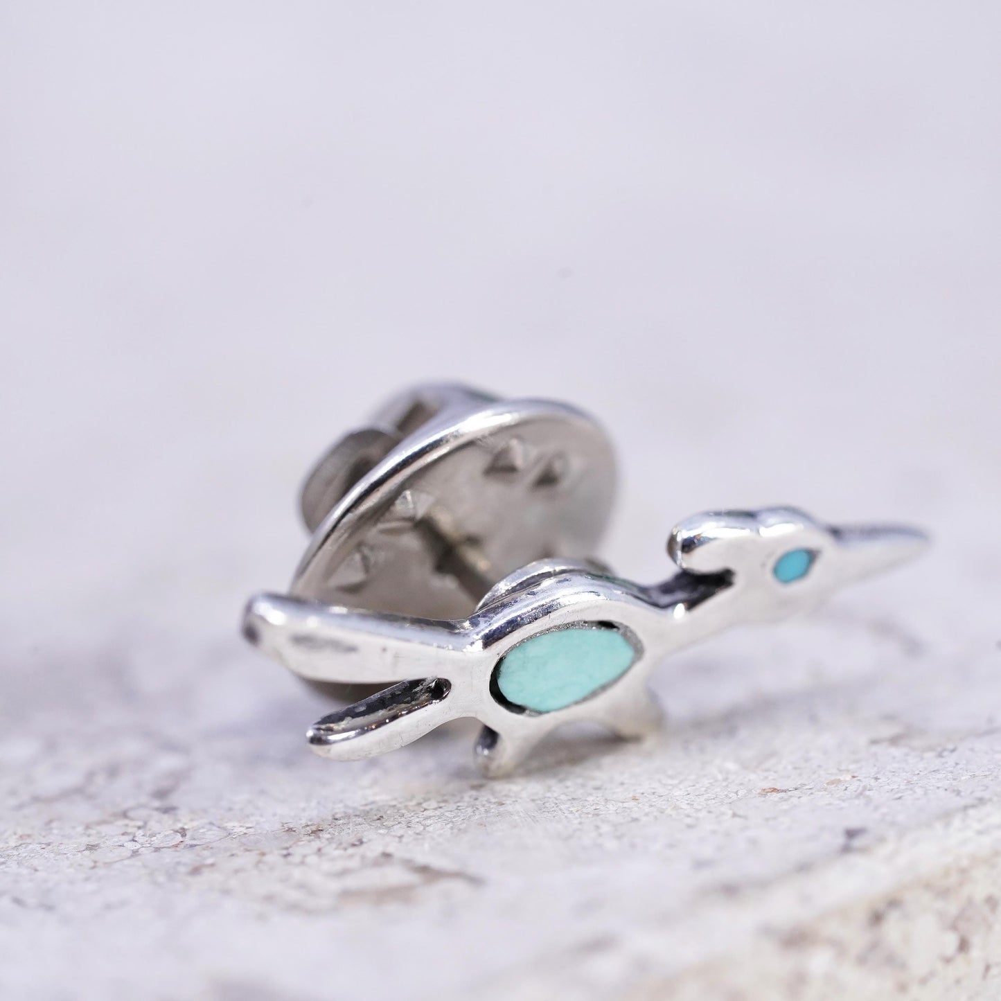 Vintages Native American sterling silver brooch, 925 running thunder bird pin