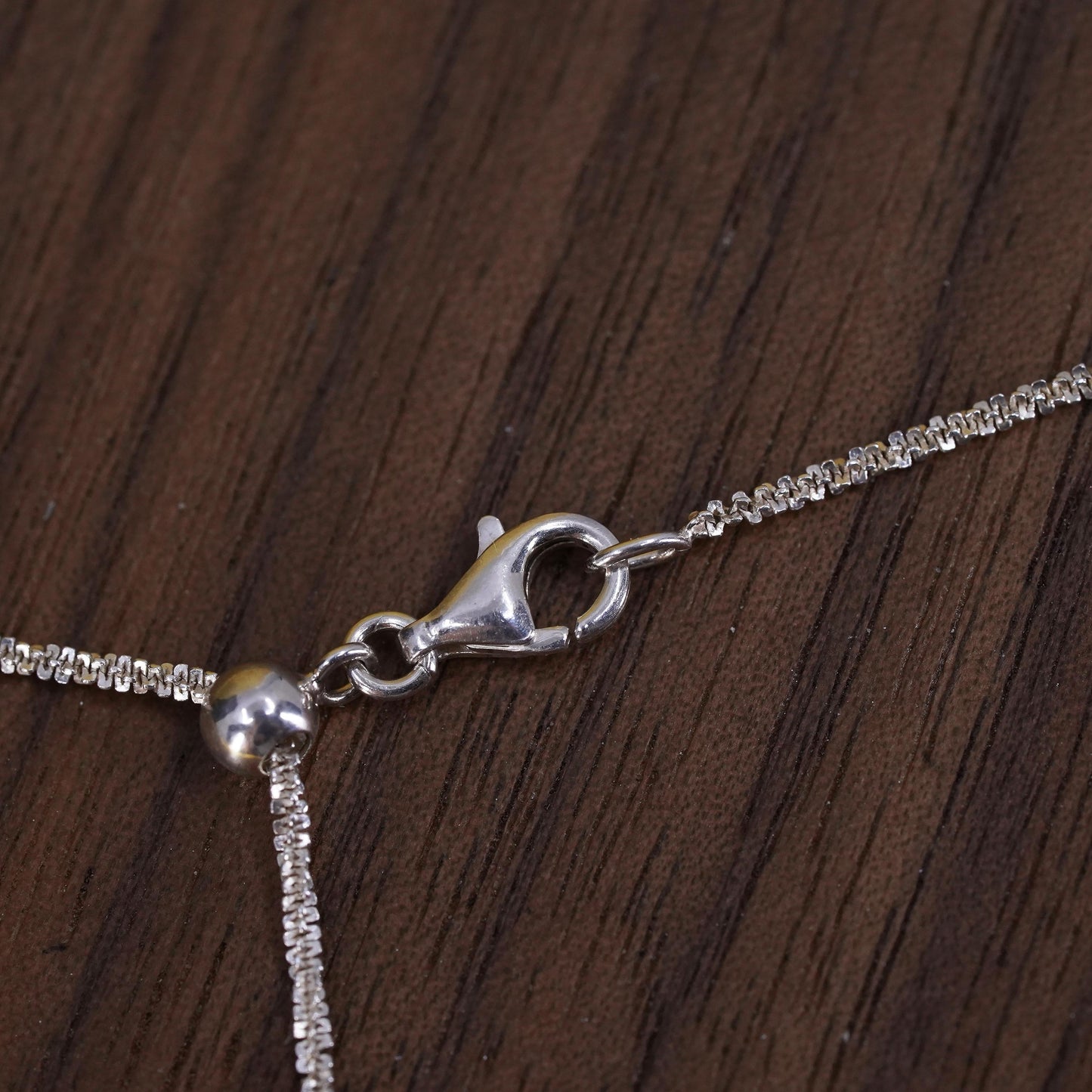 22" 1mm, vintage Dyadema Sterling silver necklace, Italian 925 twisted chain
