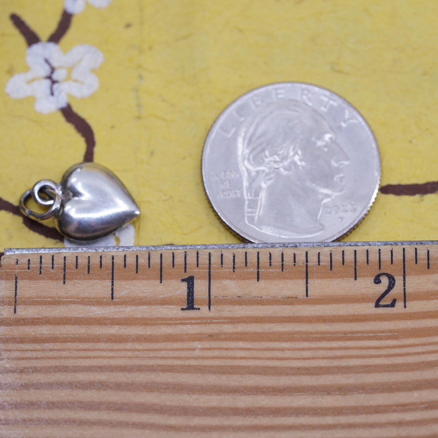 Vintage Sterling silver handmade charm, Italian 925 heart pendant