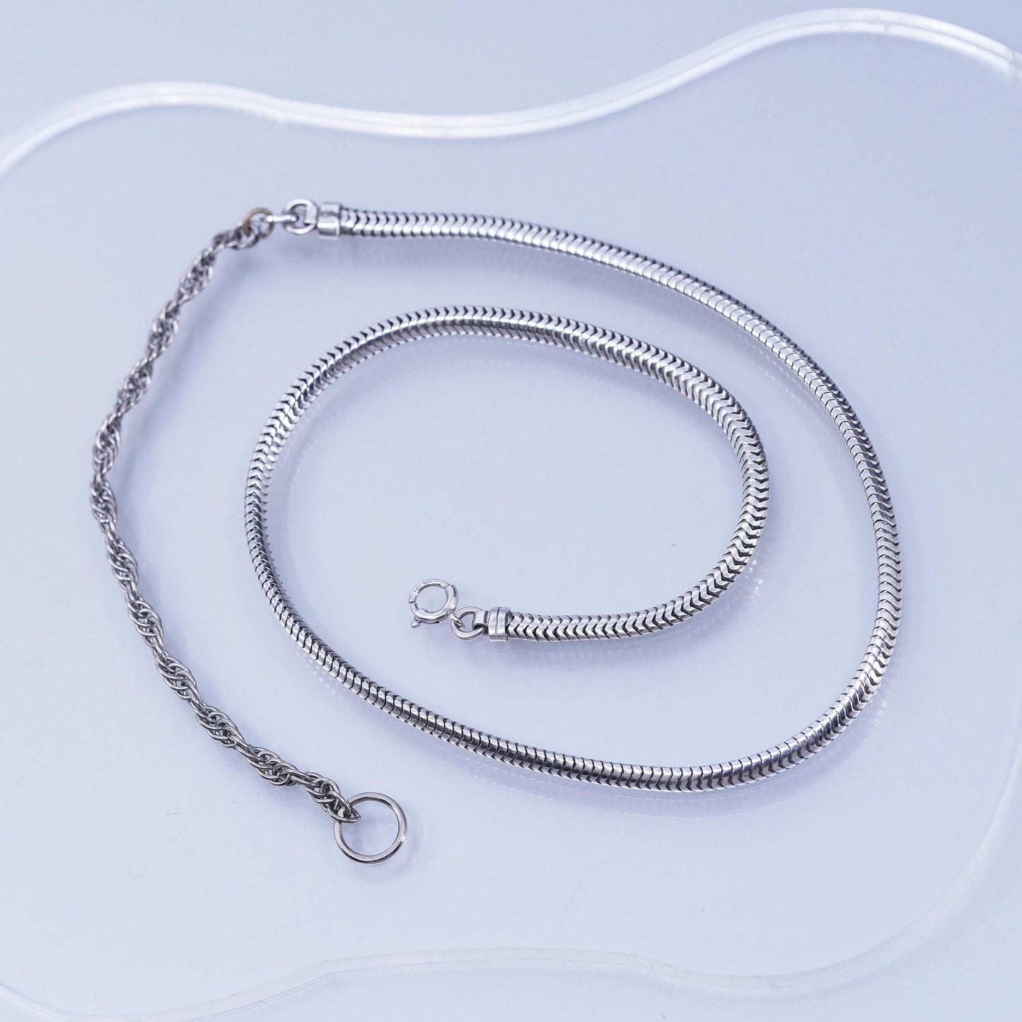 18” 4mm, Vintage Thick Sterling 925 Silver Snake chain Necklace