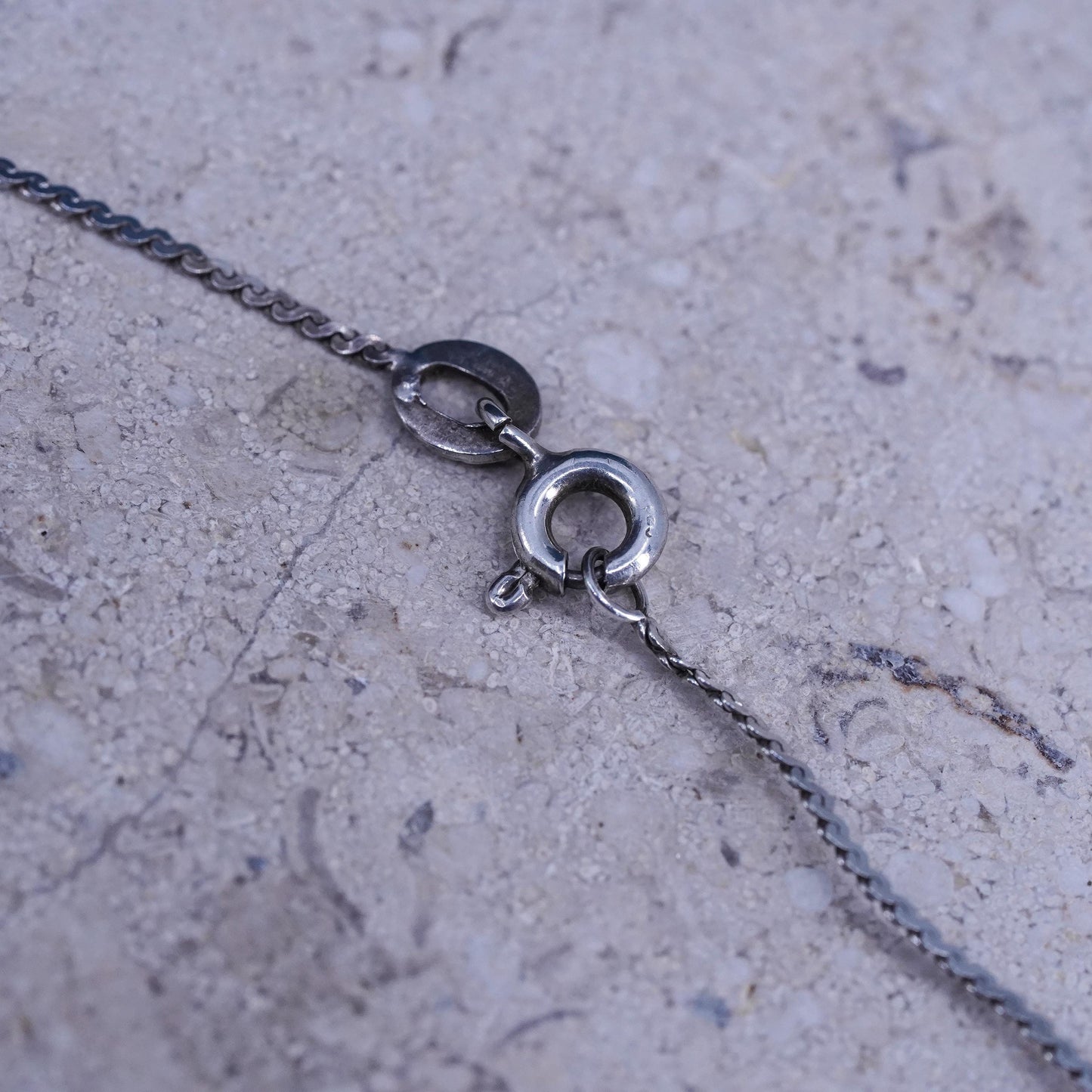 18”, 1mm, vintage Sterling silver handmade necklace, 925 s link chain