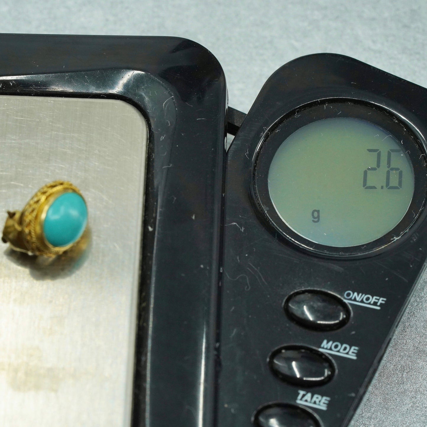gold over Sterling 925 silver handmade earrings, oval clip on with turquoise