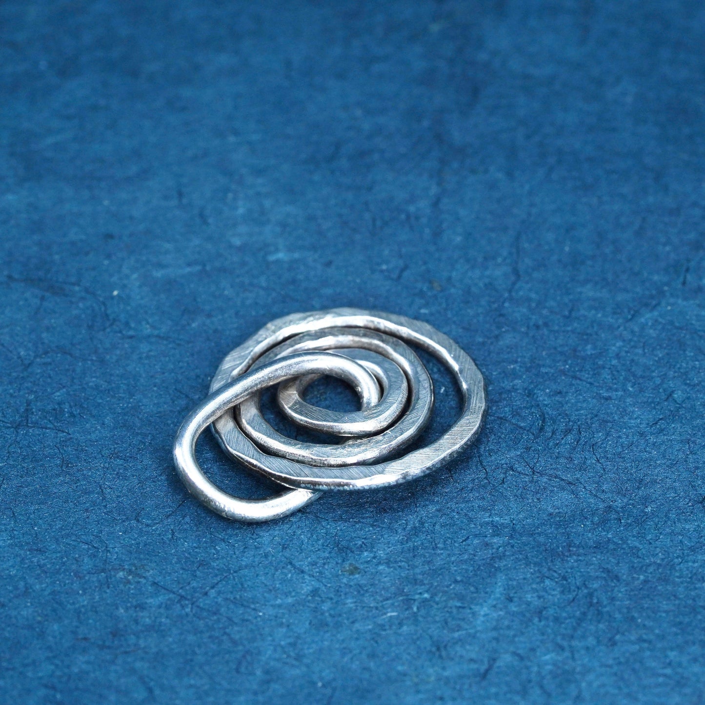 vintage Sterling silver handmade pendant, 925 multi circle pendant