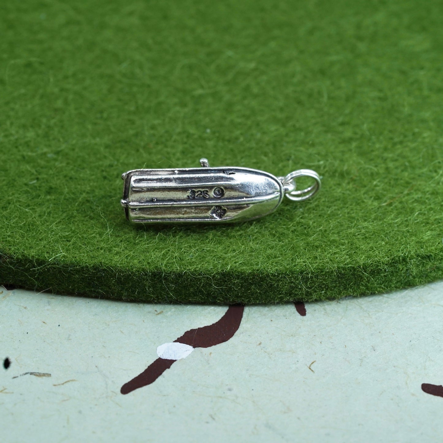 vintage Sterling silver handmade pendant, 925 jet ski charm