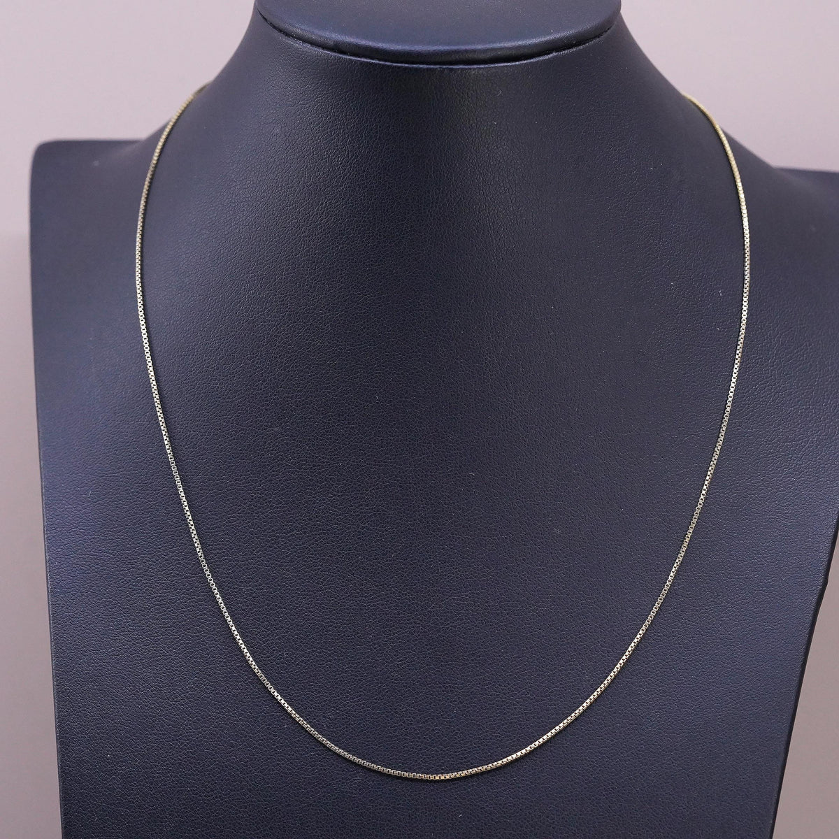 18" 1mm, vintage Danecraft Sterling silver necklace, rose gold over 925 silver box chain