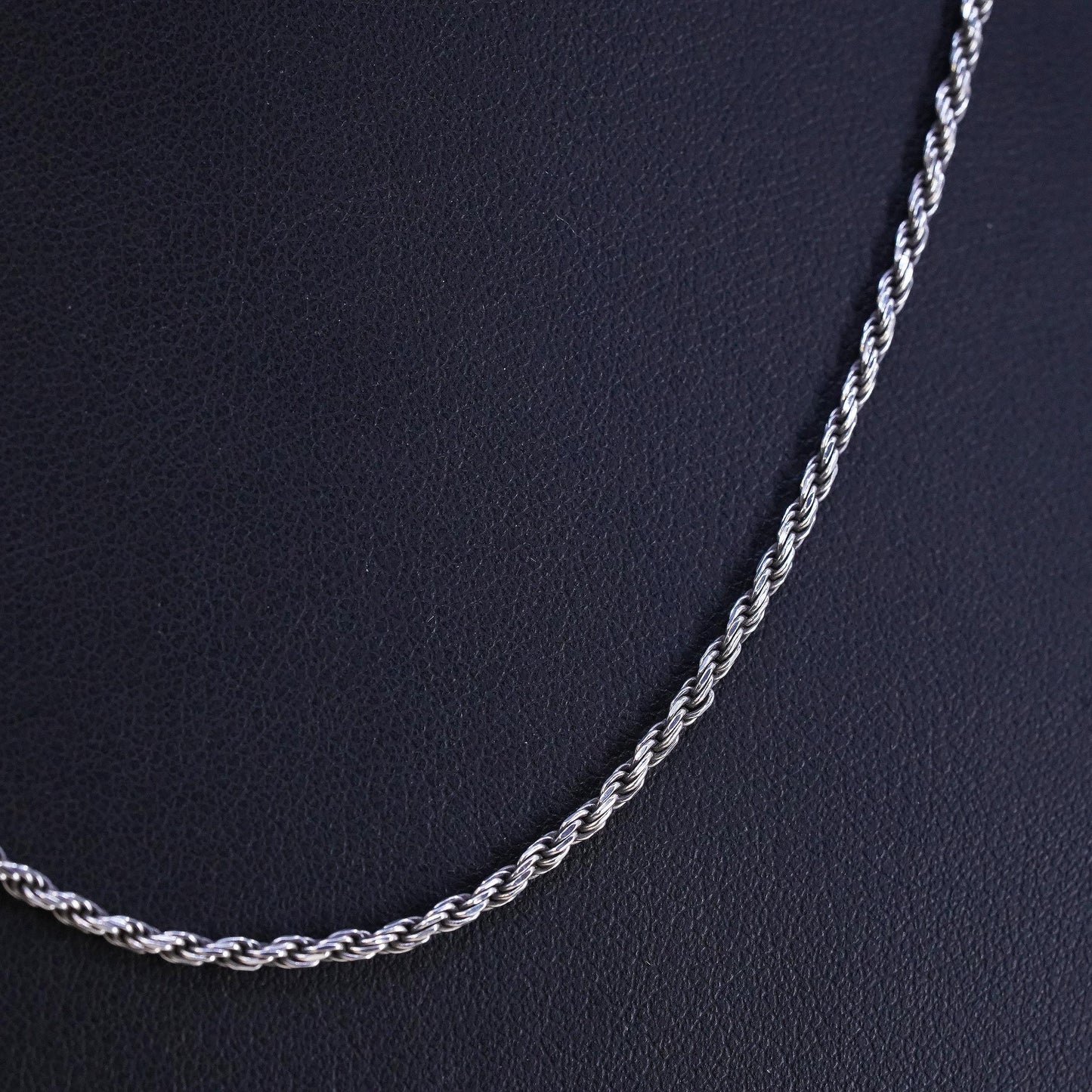18" 2mm, vintage Sterling silver necklace, 925 circle chain
