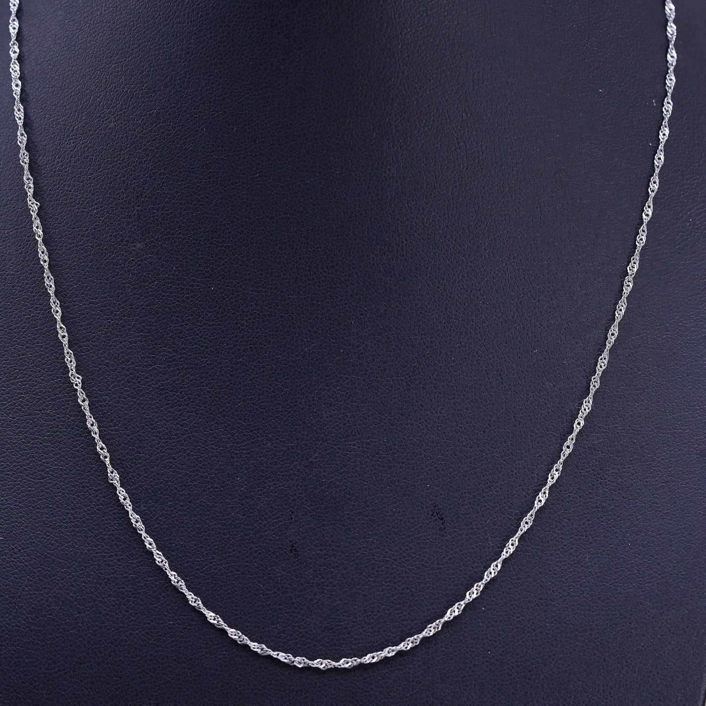 18" 1mm, vintage BGE Sterling silver twisted curb chain, 925 necklace