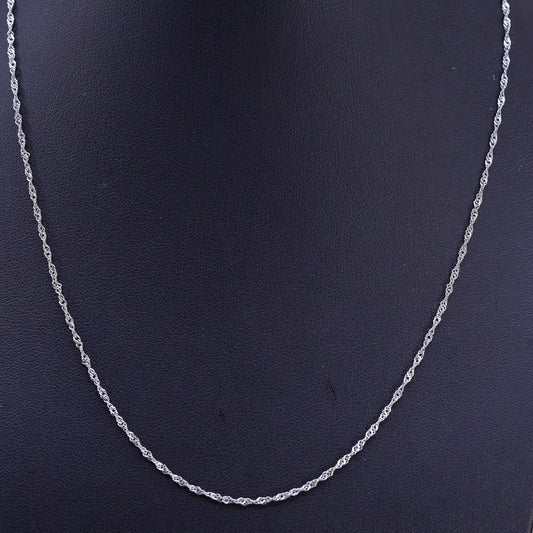 18" 1mm, vintage BGE Sterling silver twisted curb chain, 925 necklace
