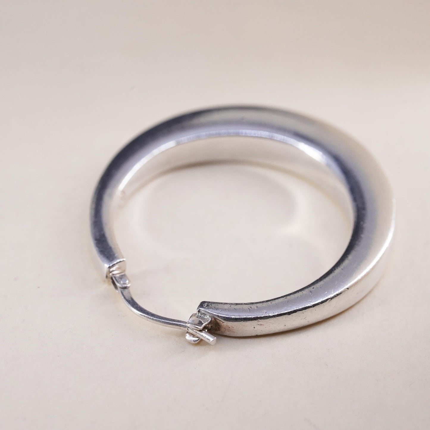 1.25", Vintage Italian Milor sterling silver 950 single 1 earring, square hoop