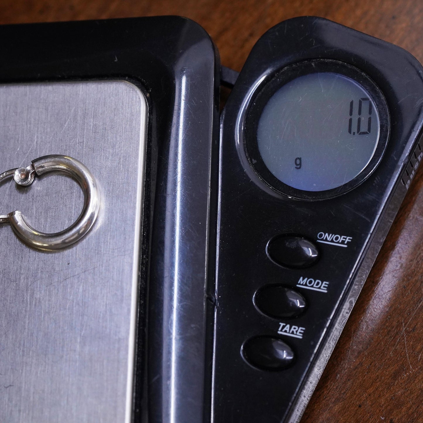 0.5", Vintage sterling silver loop single earring, minimalist primitive hoop