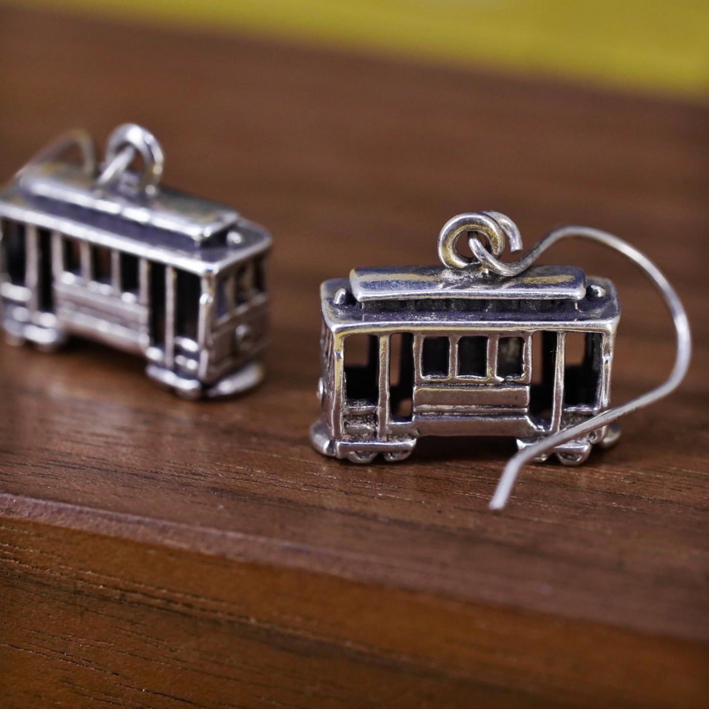 Sterling 925 Silver Cable Car Earrings | Tram Trolley charms | Travel Lover