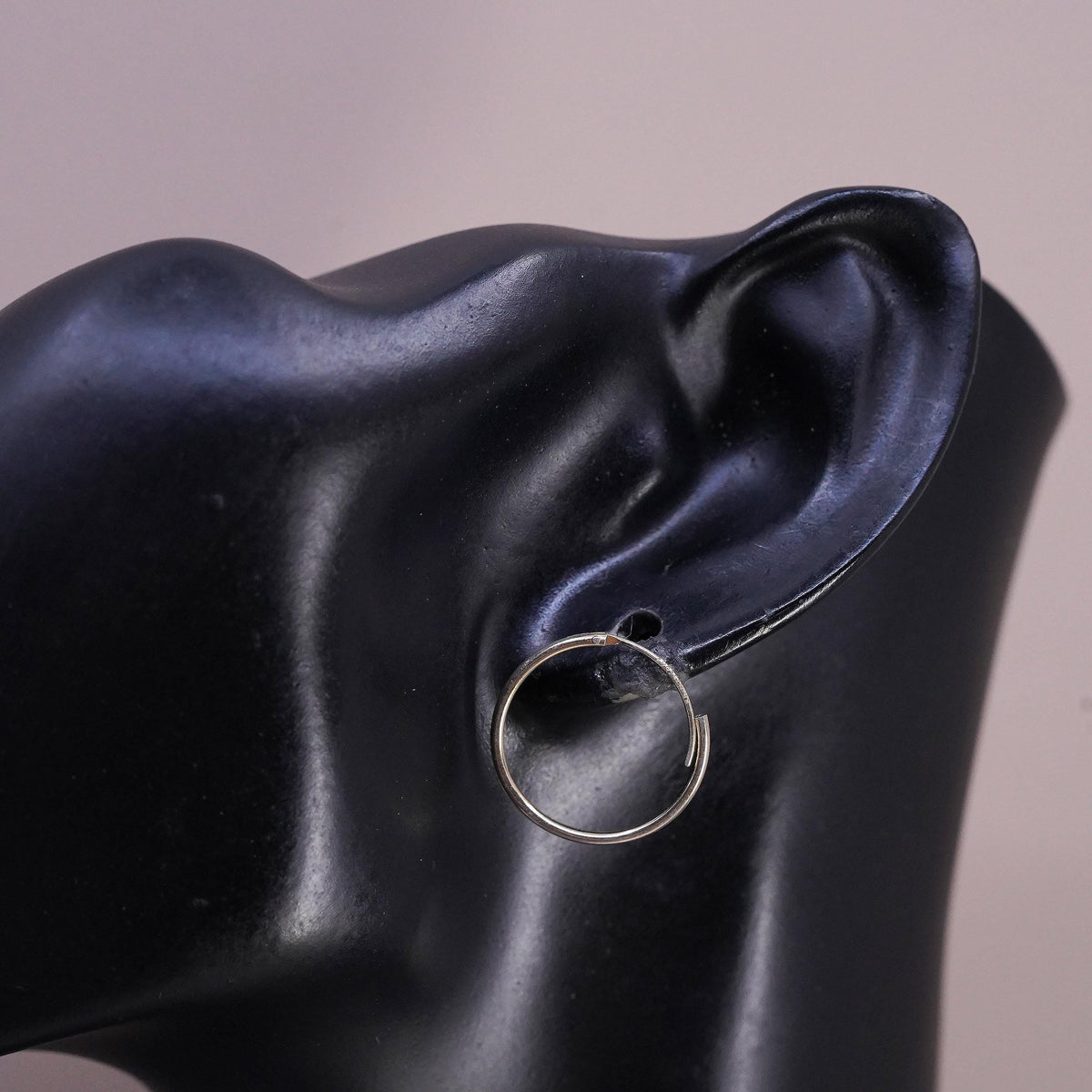 0.75", vintage vermeil gold Sterling silver handmade hoop earrings, 925 huggie