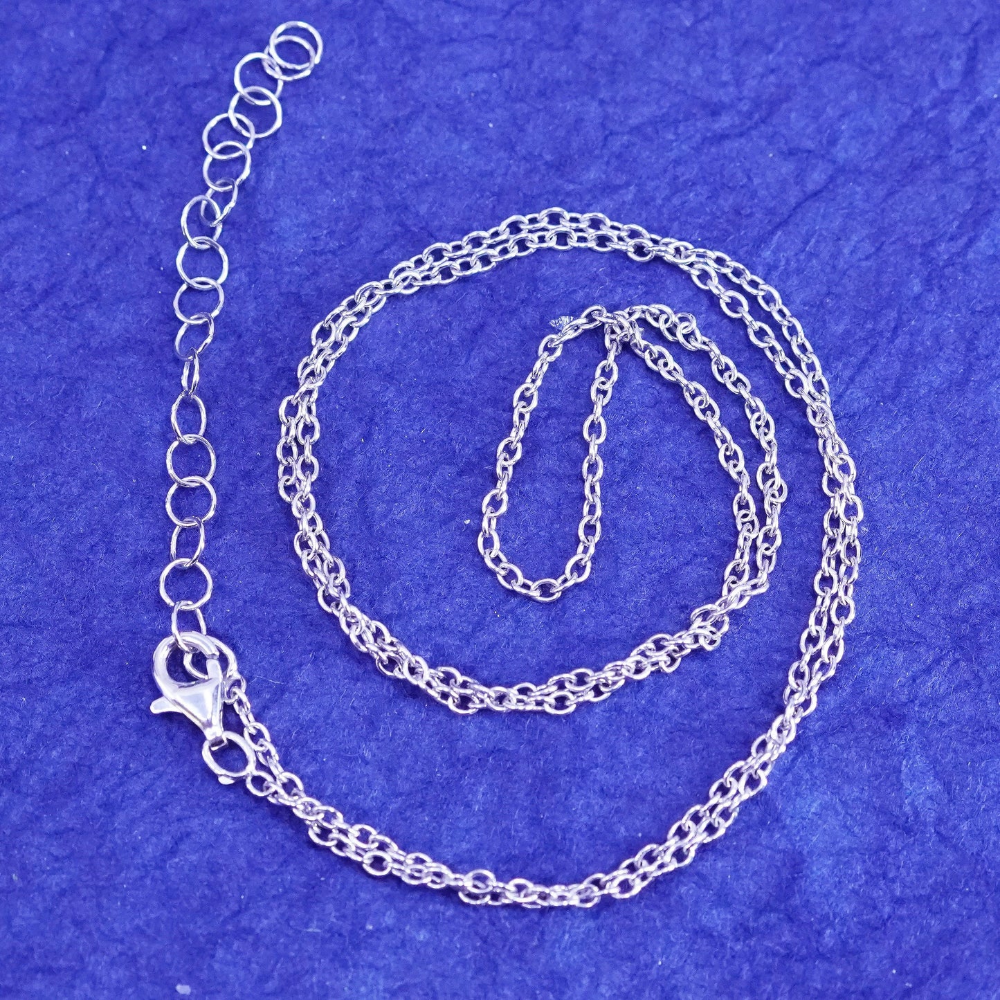 18+2”, 1mm, vintage Sterling silver necklace, 925 circle chain