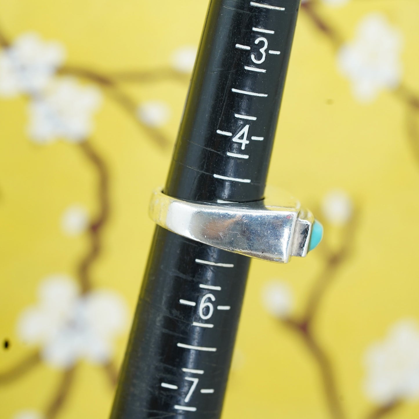 Size 5, Sterling 925 silver handmade ring with turquoise, southwestern jewelry