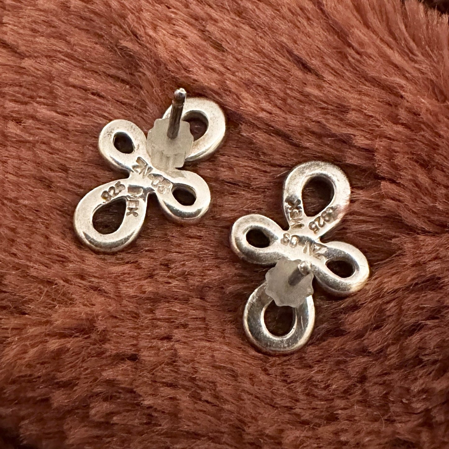 Vintage Sterling silver handmade earrings, 925 cross studs