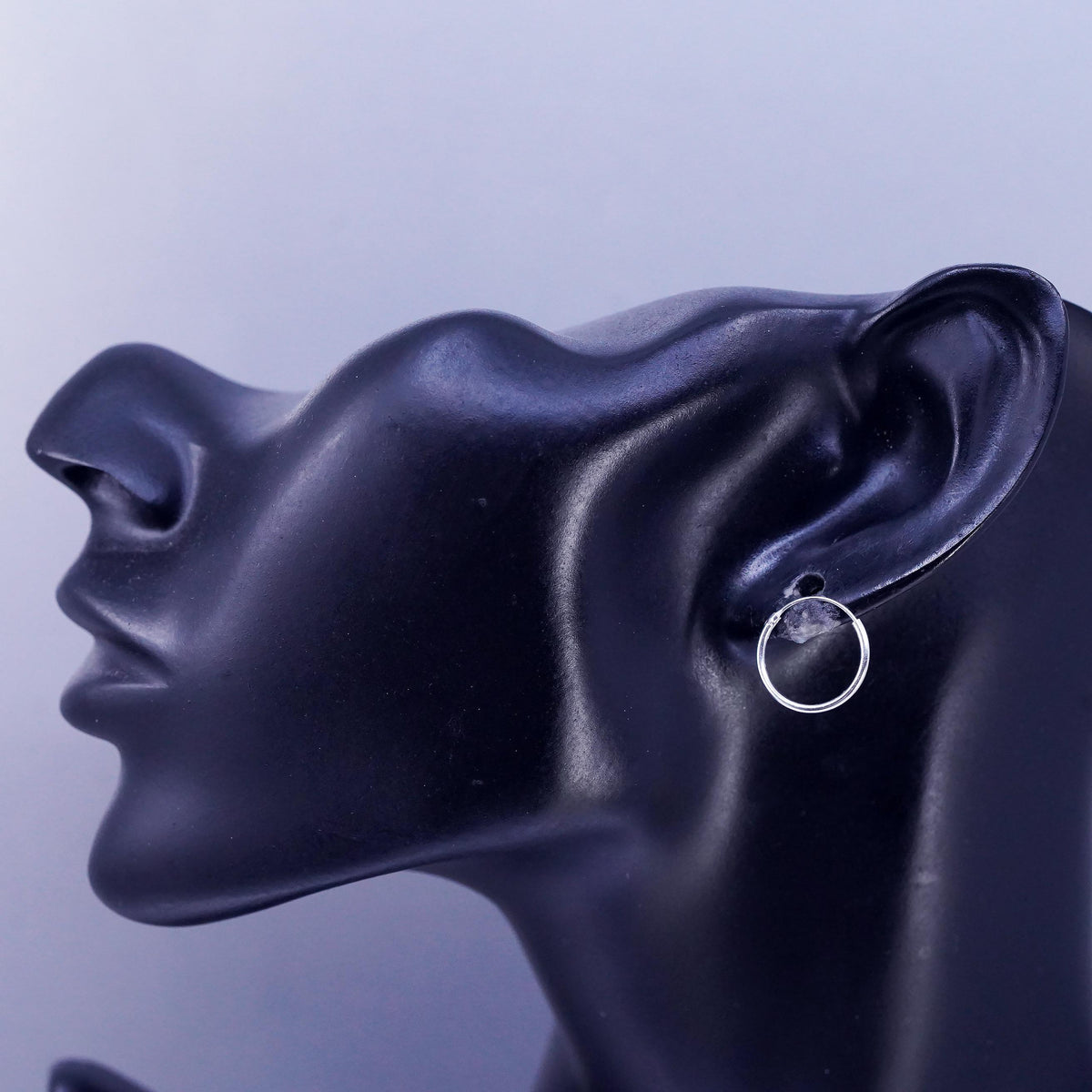 0.5”, vintage Sterling silver handmade earrings, 925 hoops