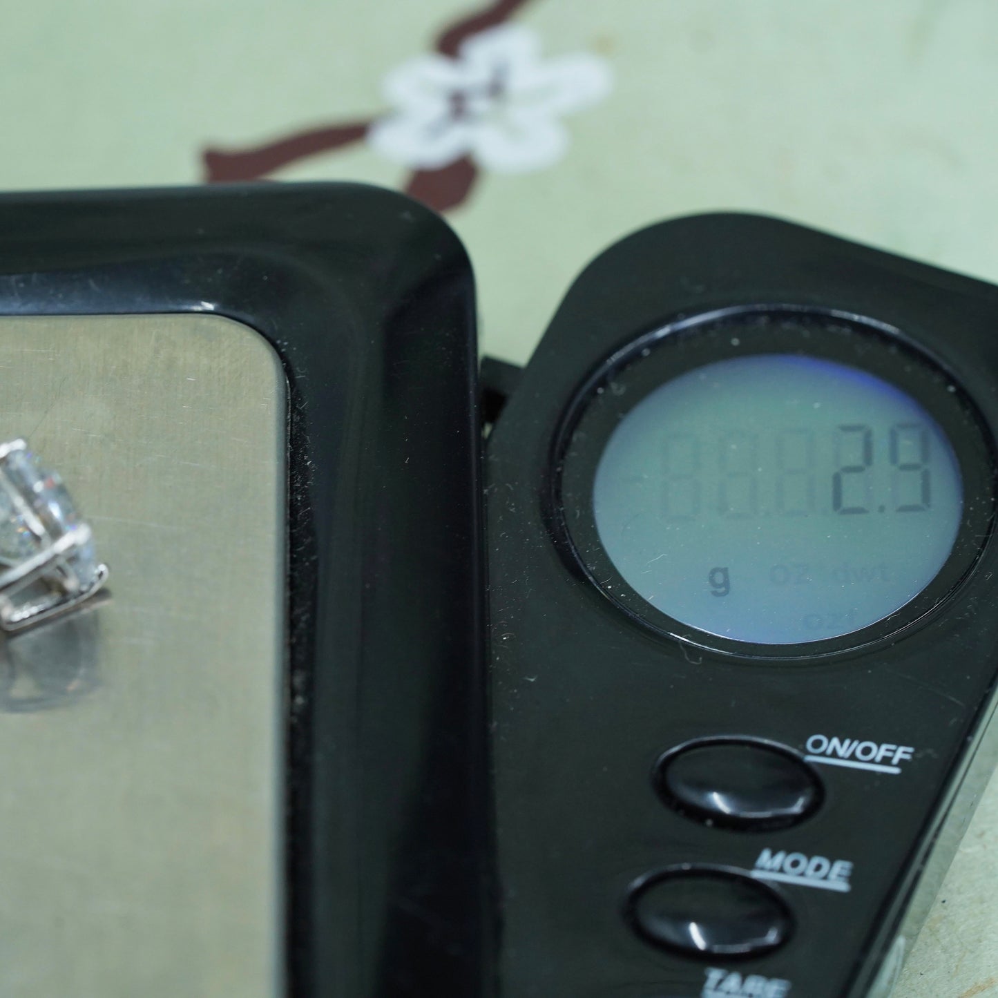 8mm, Vintage sterling 925 silver genuine cz studs, earrings