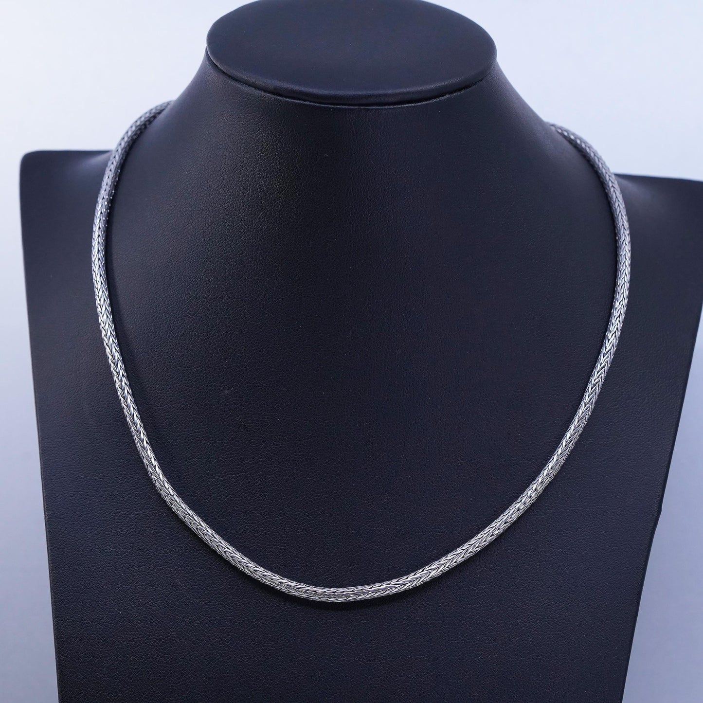 18” 3mm, vintage Sterling 925 silver handmade wheat chain necklace