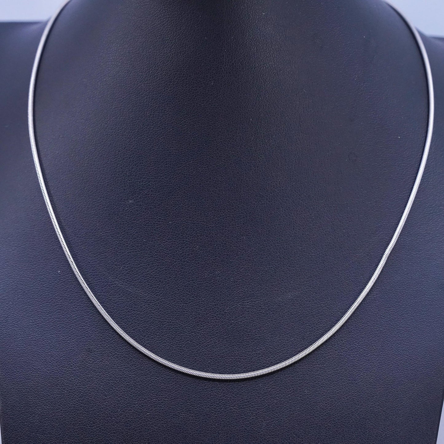 18" 1.6mm, vintage Mexican Sterling silver handmade necklace, 925 snake chain