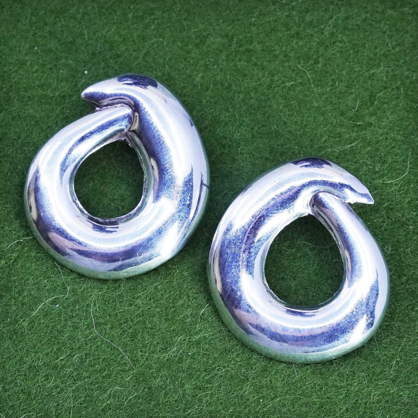 Vintage modern Sterling silver handmade earrings, southwestern 925 studs