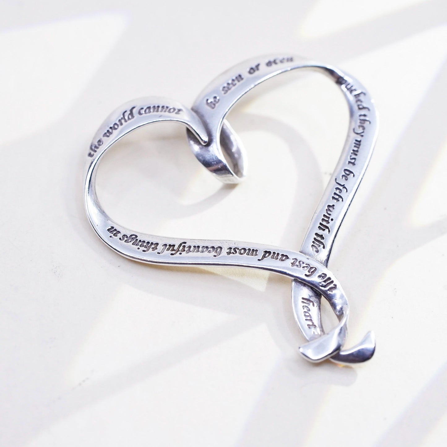 Vintage Laurel Elliot DVB sterling silver heart, 925 inscription charm