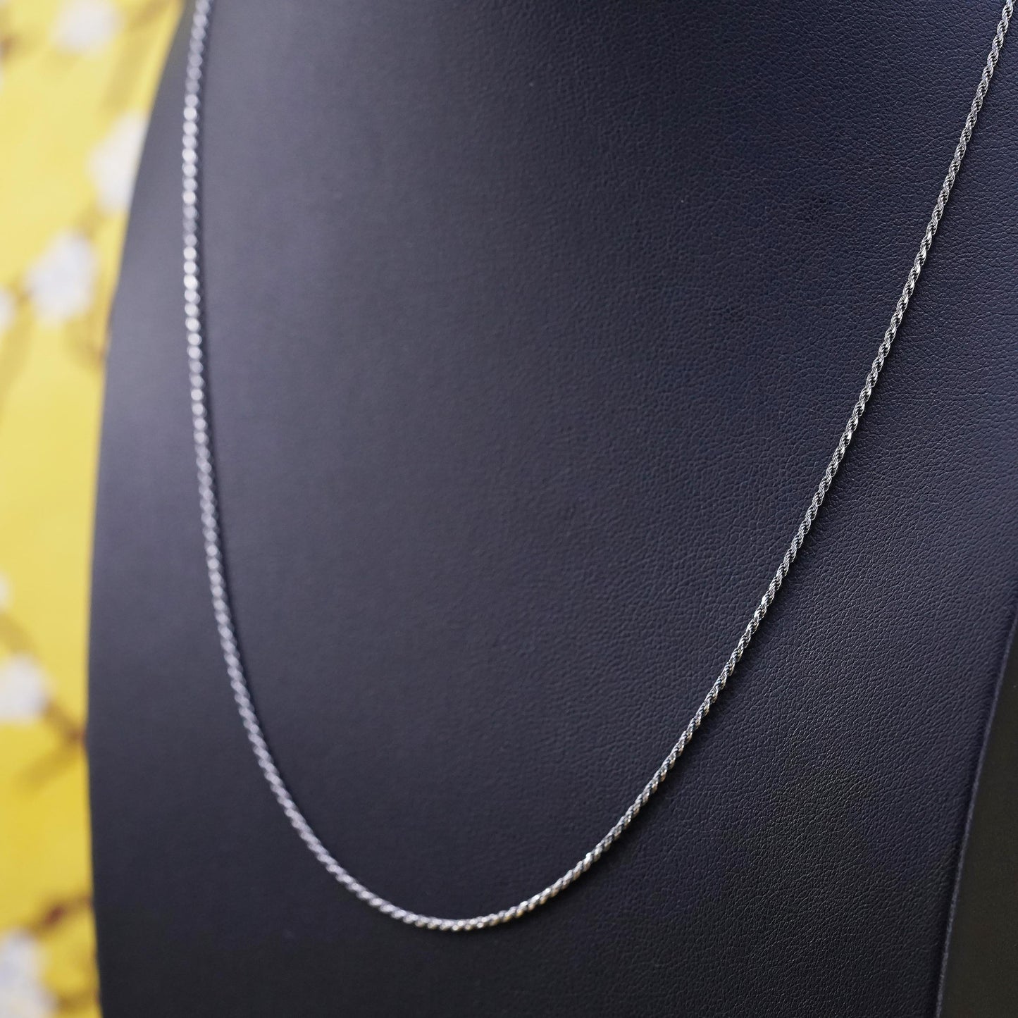 20" 1.6mm, vintage Sterling silver necklace, 925 French rope chain