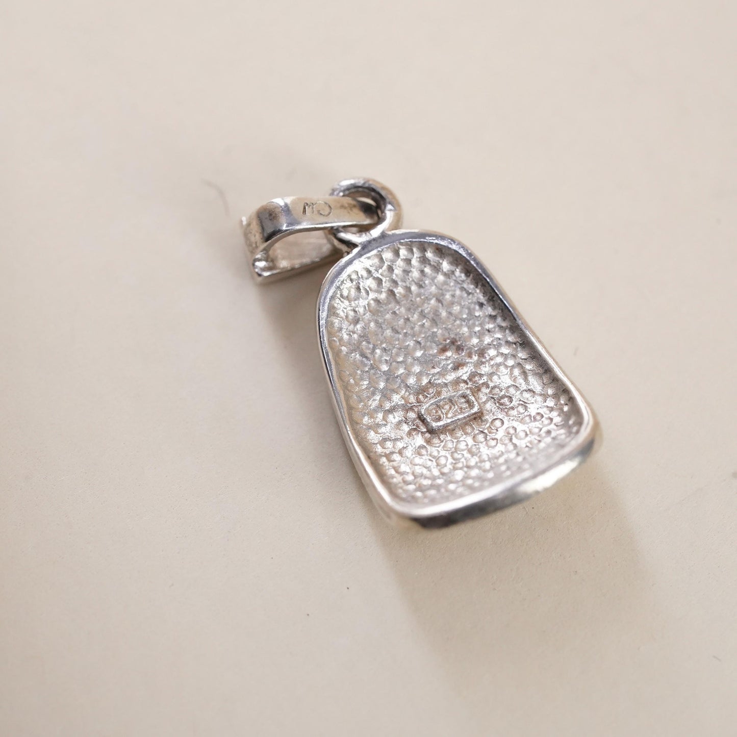 handmade sterling 925 silver pendant with black onyx inlay marcasite details