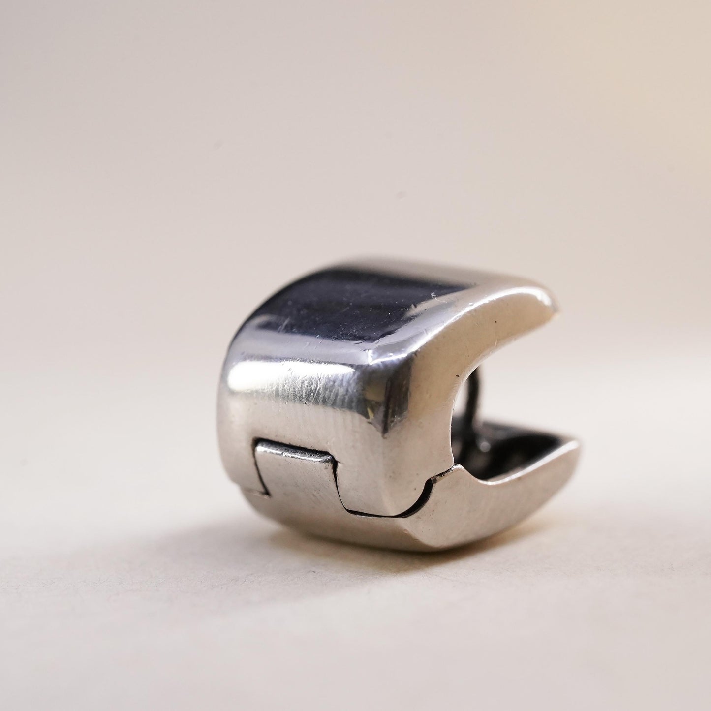 0.5”, Vintage sterling silver single earring, 925 huggie hoop