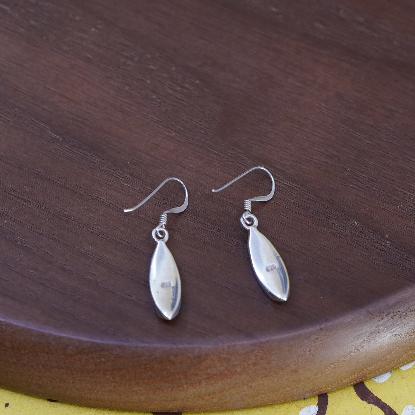 Vintage Sterling 925 silver handmade earrings with turquoise inlay