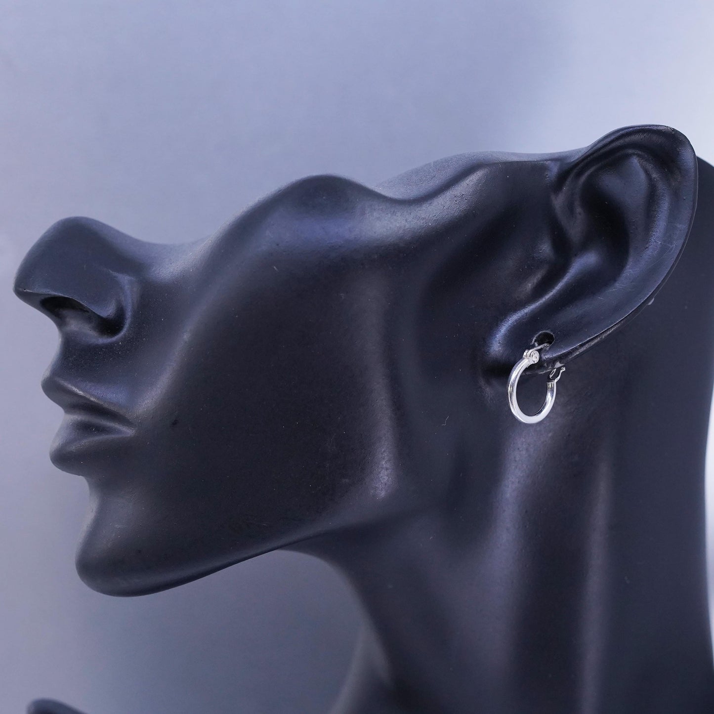 0.5”, vintage Sterling silver handmade earrings, 925 hoops