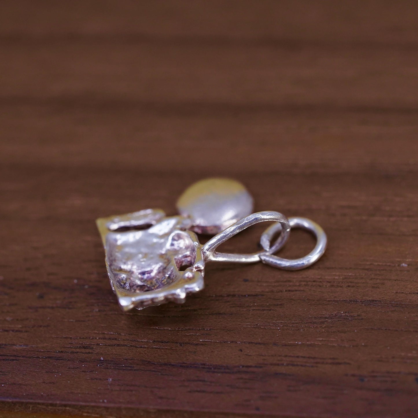Vintage Sterling silver handmade pendant, 925 camera charm